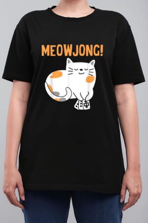 Mahjong Cat Player Board Game Mah-Jongg China Solitaire Women T-Shirt