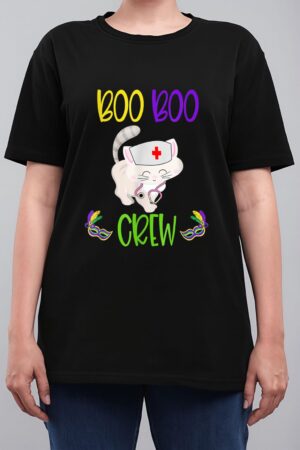 Mardi Gras Boo Boo Crew Nurse Cat Funny For Nurses Gifts Women T-Shirt