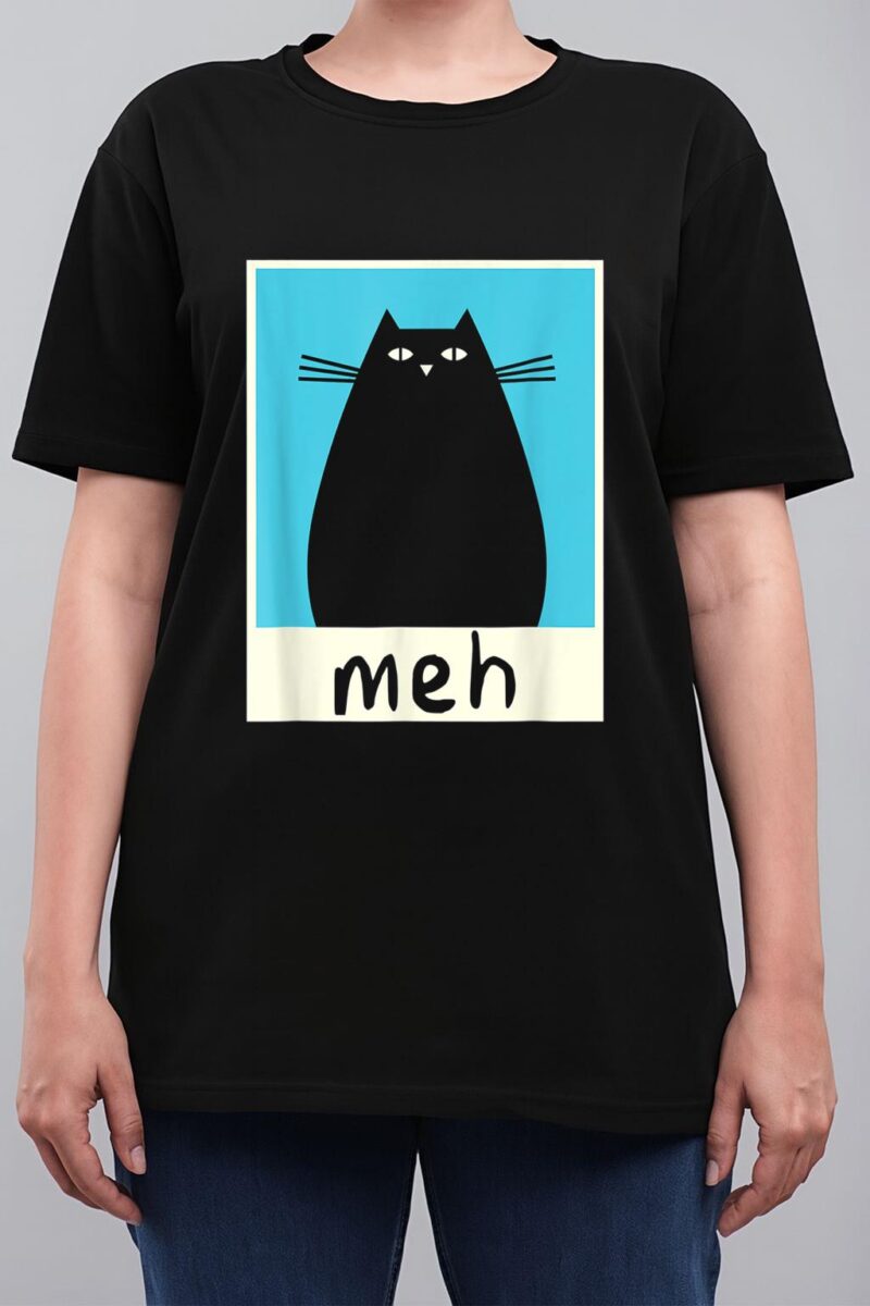 Meh Cat Shirt Meow Kitty Cat Lover Japanese Cat Kawaii Anime Women T-Shirt