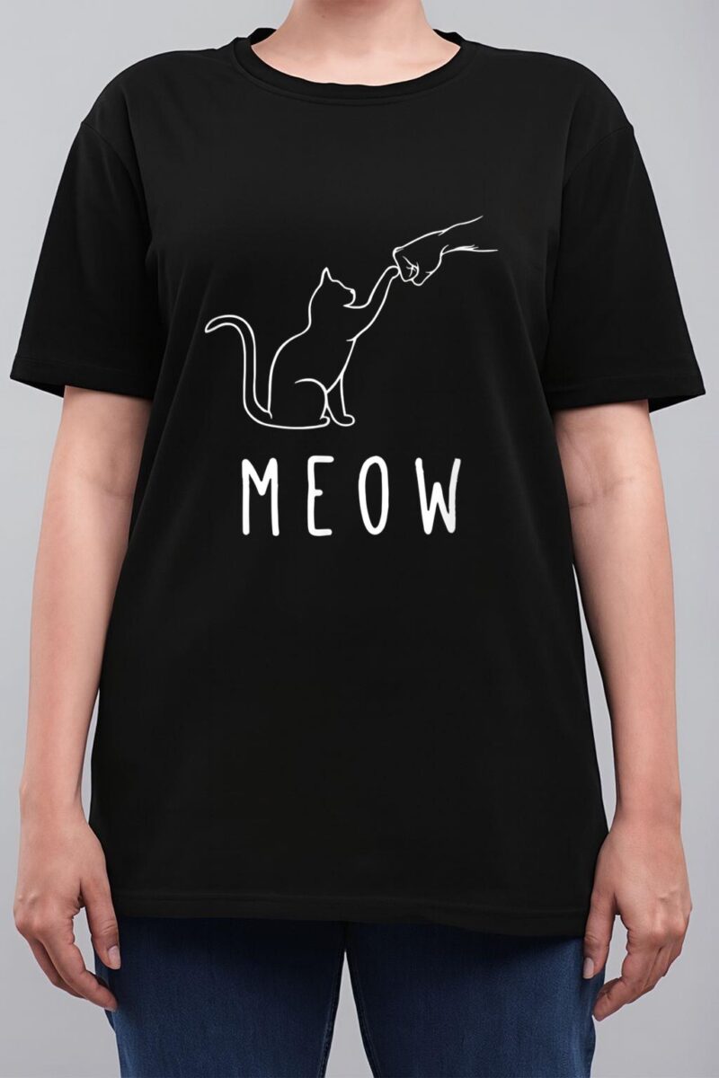 Meow Cat  Meow Kitty Funny Cats Mom And Cat Dad Cat Paw Women T-Shirt