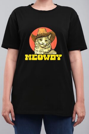 Meowdy Funny Classic Country Cowboy Cat Western Vibe Women T-Shirt