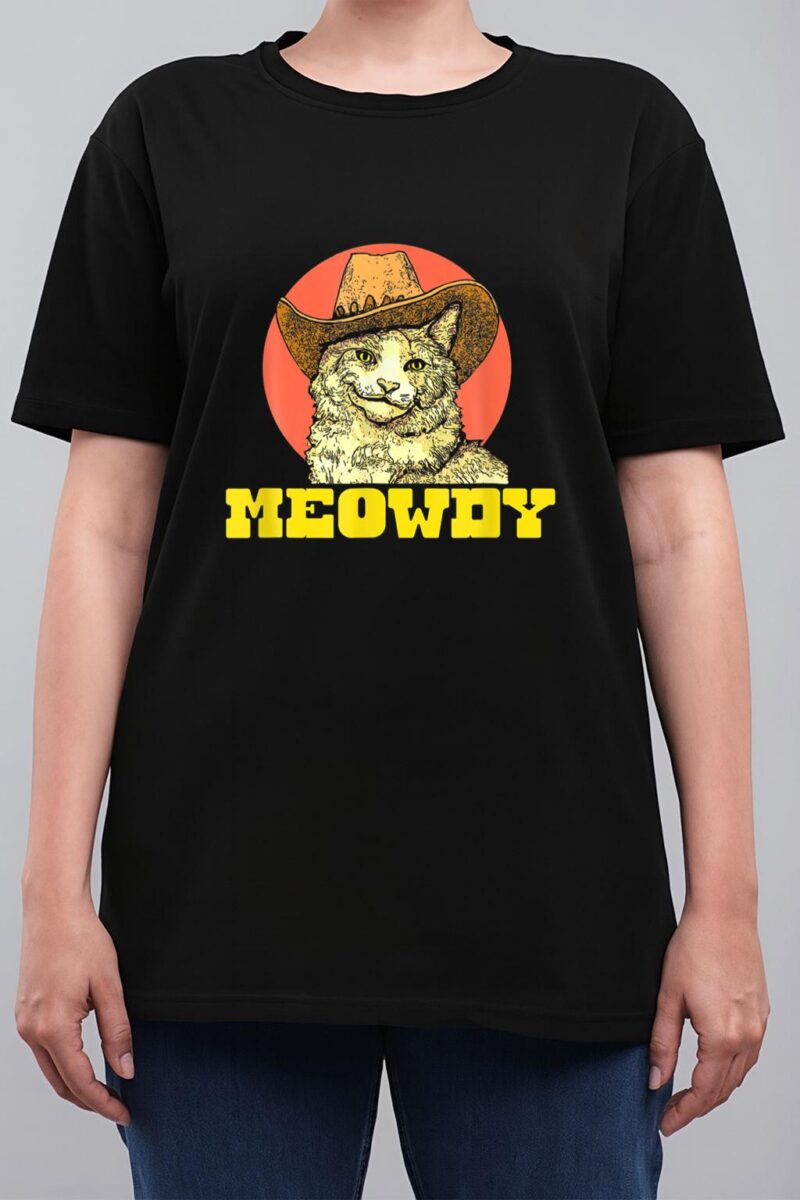 Meowdy Funny Classic Country Cowboy Cat Western Vibe Women T-Shirt