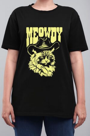 Meowdy Funny Country Cowboy Angry Cat Western Vibe Women T-Shirt