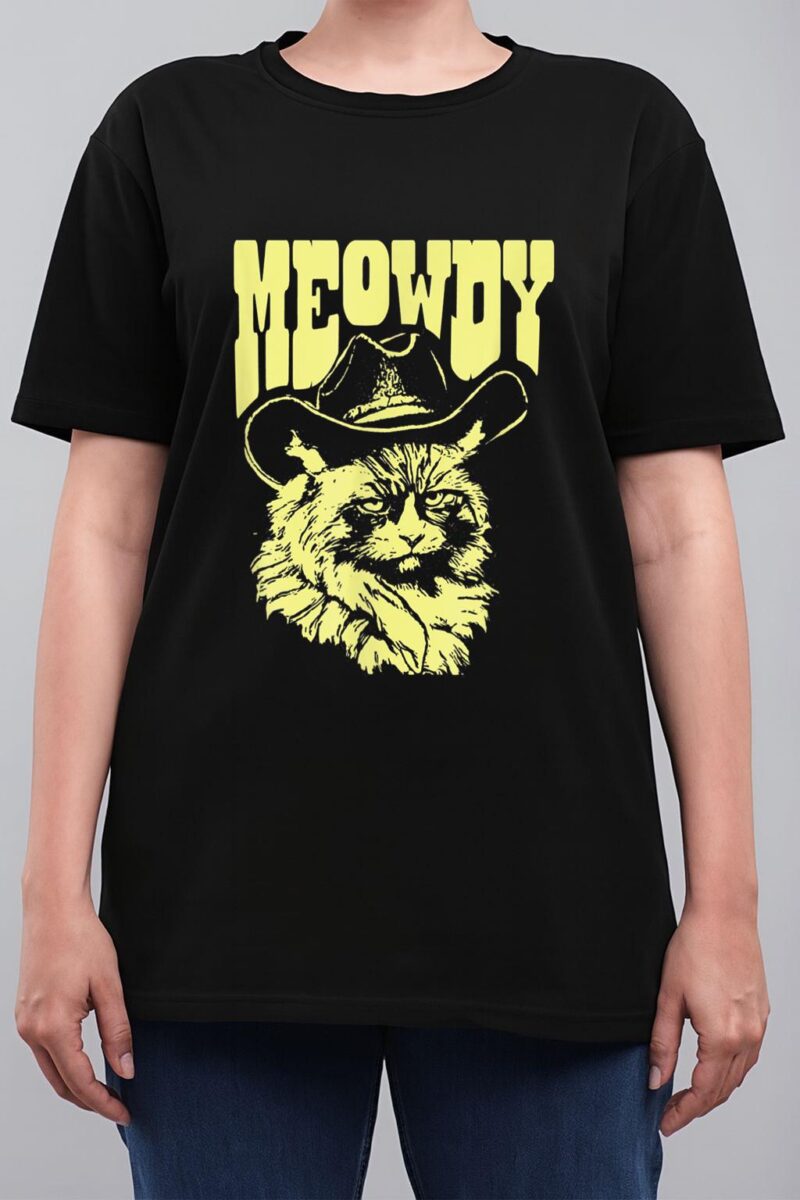 Meowdy Funny Country Cowboy Angry Cat Western Vibe Women T-Shirt