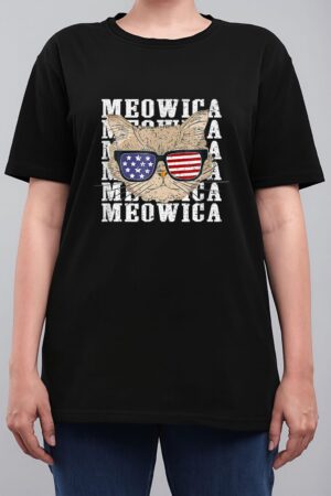 Meowica 4H Of July Kitty Cat For Men Boy Girl Women T-Shirt