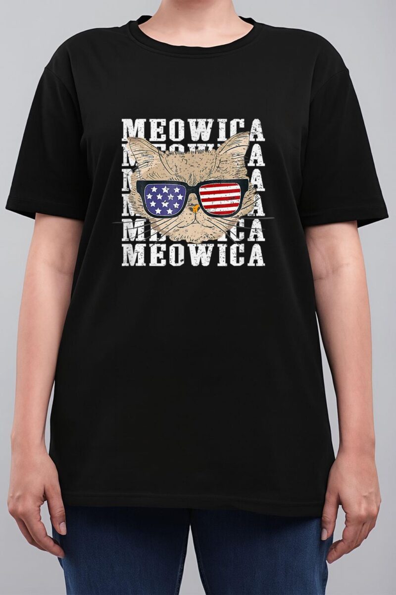 Meowica 4H Of July Kitty Cat For Men Boy Girl Women T-Shirt