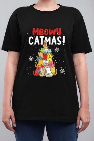 Meowy Catmas Christmas Cat Women T-Shirt