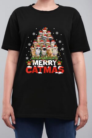 Merry Catmas Cat Christmas Pajamas X-mas Women T-Shirt