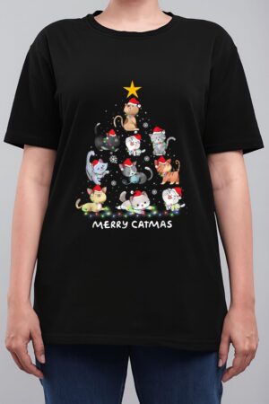 Merry Catmas Cat Christmas Tree Meowy Catmas Women T-Shirt