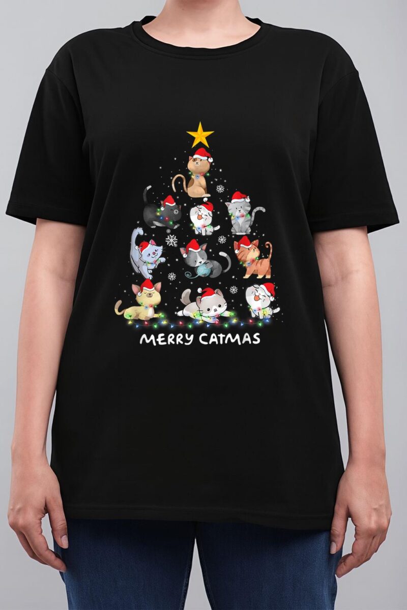 Merry Catmas Cat Christmas Tree Meowy Catmas Women T-Shirt