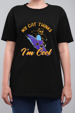 My Cat Hinks I M Cool Funny Cat Lovers Women T-Shirt