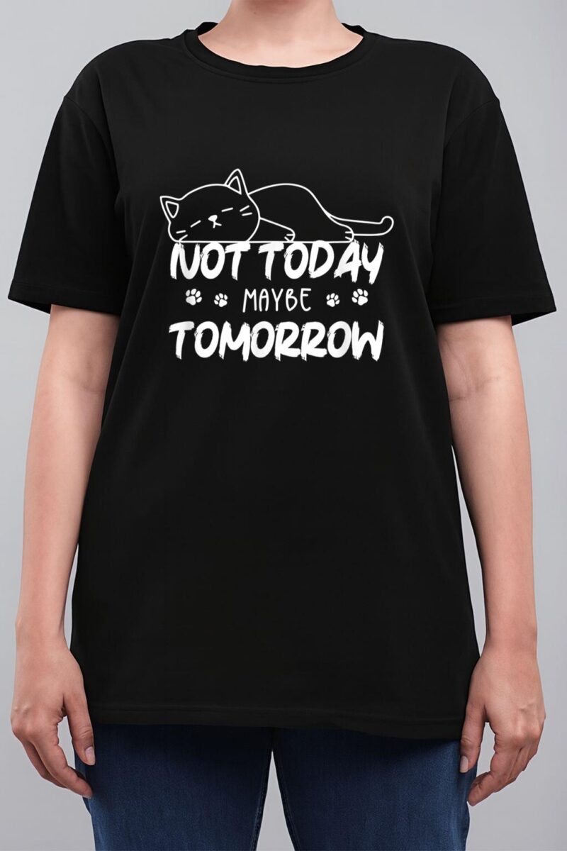 Not Oday Maybe Omorrow Funny Lazy Cat For Animal Lover Women T-Shirt