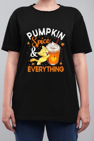 Pumpkin Spice Everything Cat Lover Cute Autumn Fall Women T-Shirt