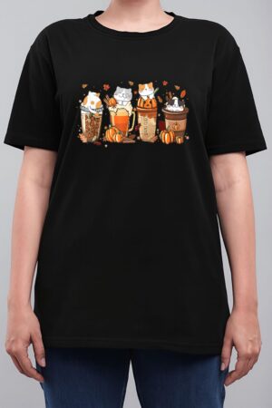 Pumpkin Spice Latte Costume For Cats Lover Cute Autumn Fall Women T-Shirt