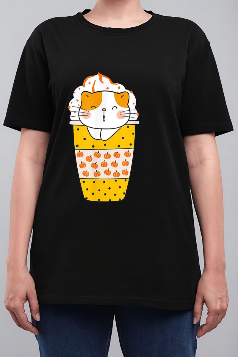 Pumpkin Spice Latte Fall Coffee Pumpkin Spice PSL Cat Women T-Shirt