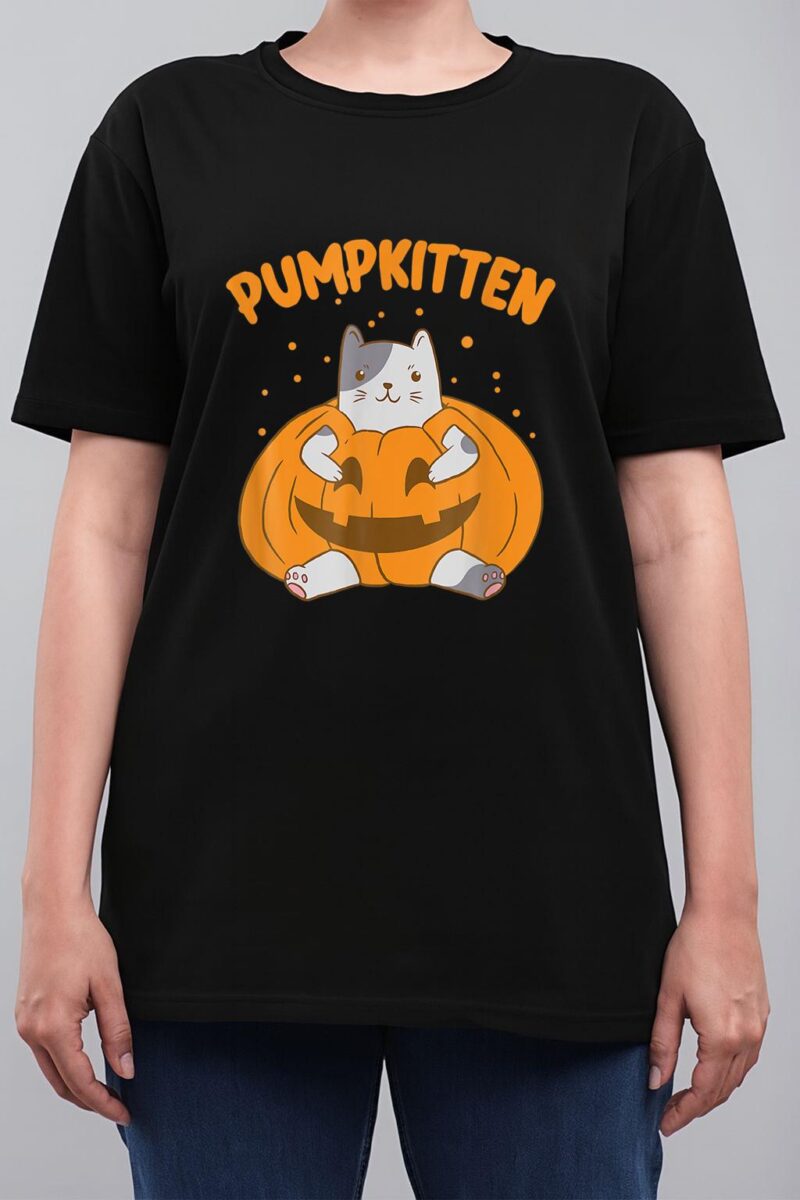 Pumpkitten Halloween 2022 Group Funny Pumpkin And Cat Women T-Shirt