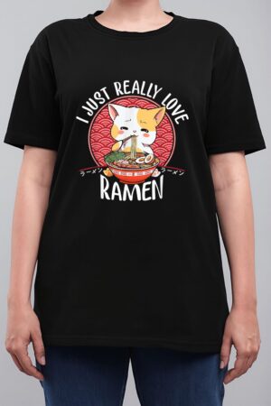 Ramen Cat Anime Kawaii Japanese Gift Girls Official Teenager Women T-Shirt