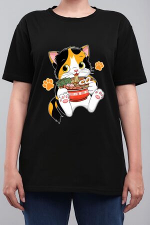 Ramen Cat Anime Kawaii Japanese Merch Gifts Women T-Shirt