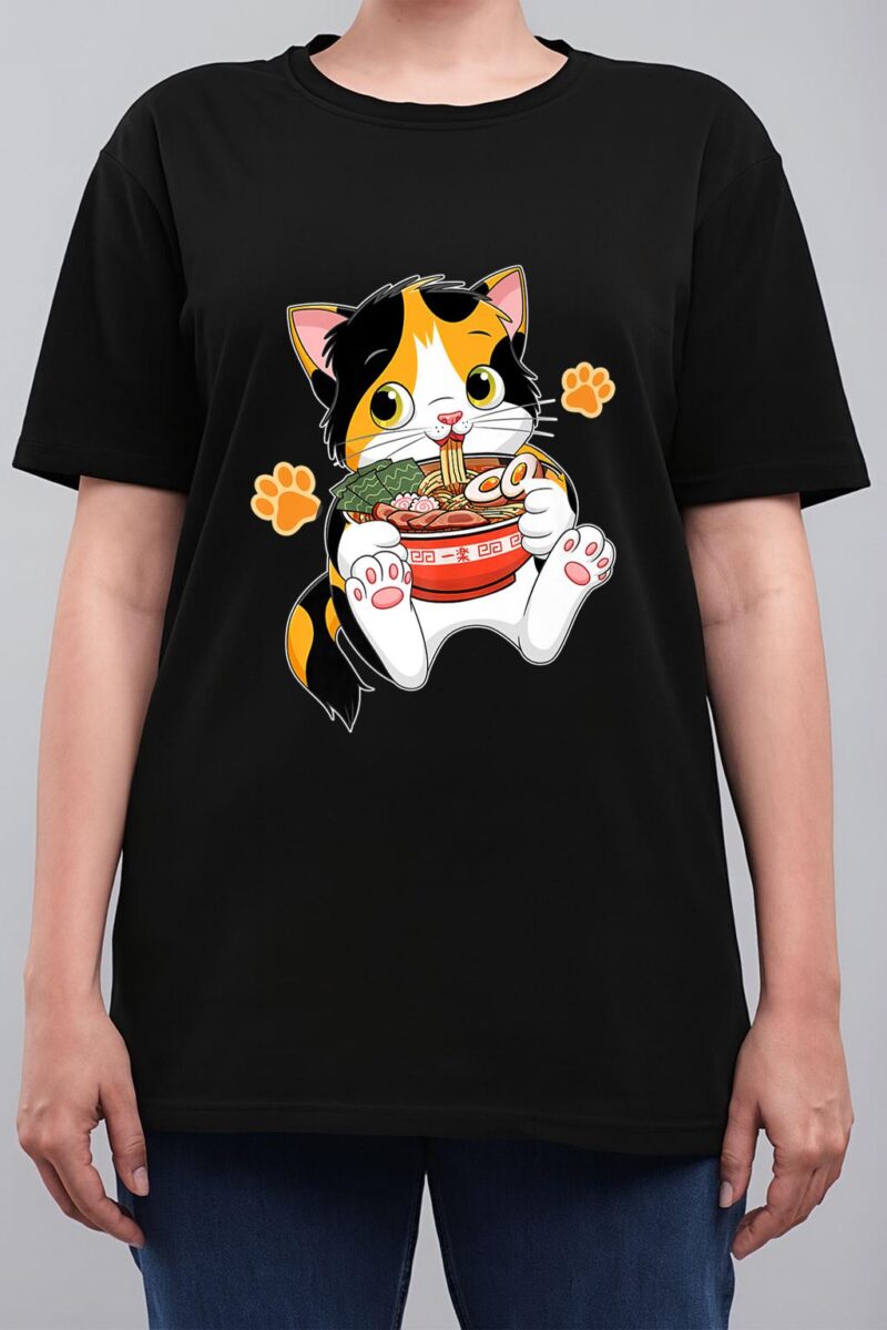 Ramen Cat Anime Kawaii Japanese Merch Gifts Women T-Shirt
