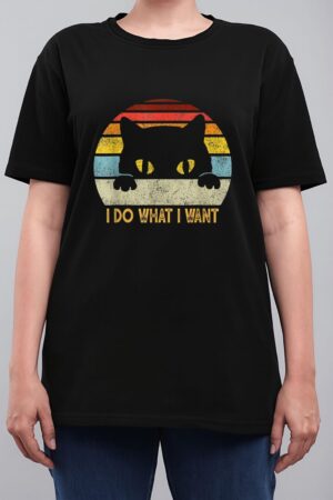 Retro I Do What I Want Cat Funny Meow 80s 90s Cat Lover Women T-Shirt