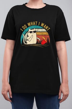 Retro I Do What I Want Cat, Cat Daddy Cat Mom Gifts Women T-Shirt