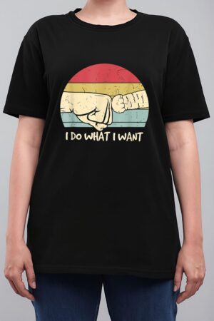 Retro Paw Cat I Do What I Want Cat Vintage Black Cat Women T-Shirt