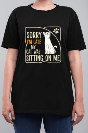 Retro Sorry I'm Late My Cat Was Sitting On Me Meow Kitty Cat Women T-Shirt