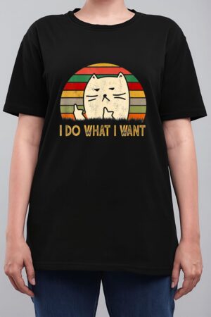 Retro Vintage I Do What I Want Cat Lover Funny Cat Pet Lover Women T-Shirt