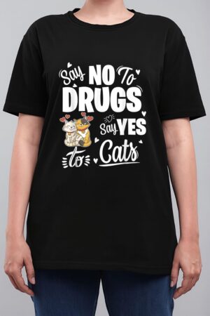 Say No To Drugs Say Yes To Cats Red Ribbon Week Women T-Shirt