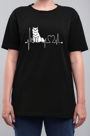 Selkirk Rex Cat Heartbeat EKG Funny Cats Kitten Lovers Women T-Shirt