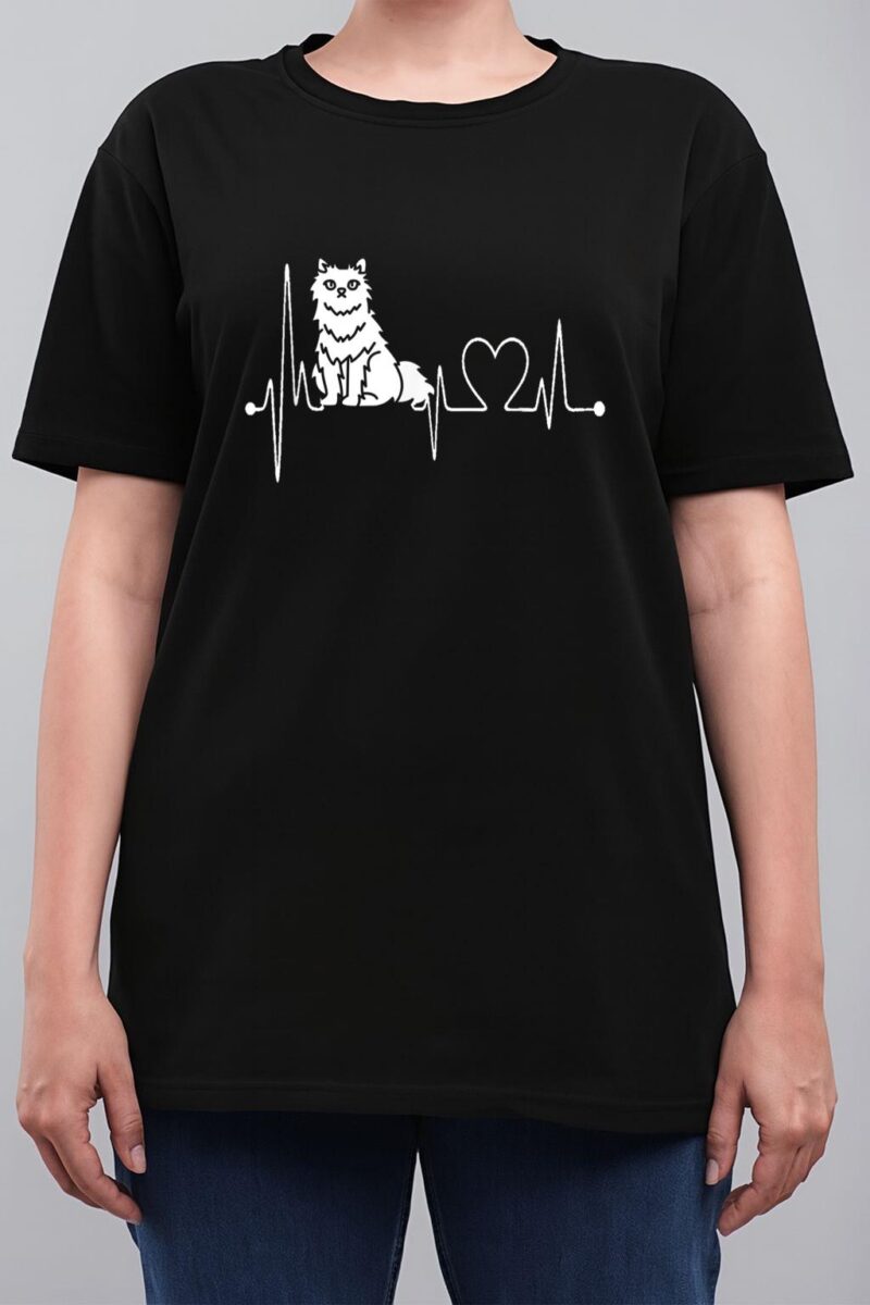 Selkirk Rex Cat Heartbeat EKG Funny Cats Kitten Lovers Women T-Shirt