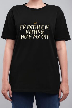 Stars Funny Friend Saying I D Rather Be Napping With My Cat Women T-Shirt