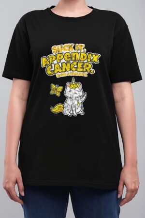 Suck It Appendix Cancer Unicorn Cat Butterfly Women T-Shirt