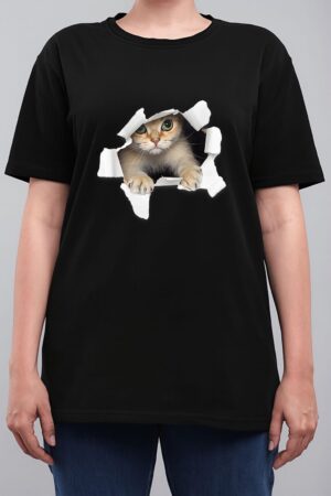 Sweet Kitten Torn Cloth Funny Cat Lover Cat Owner Cat Lady Women T-Shirt