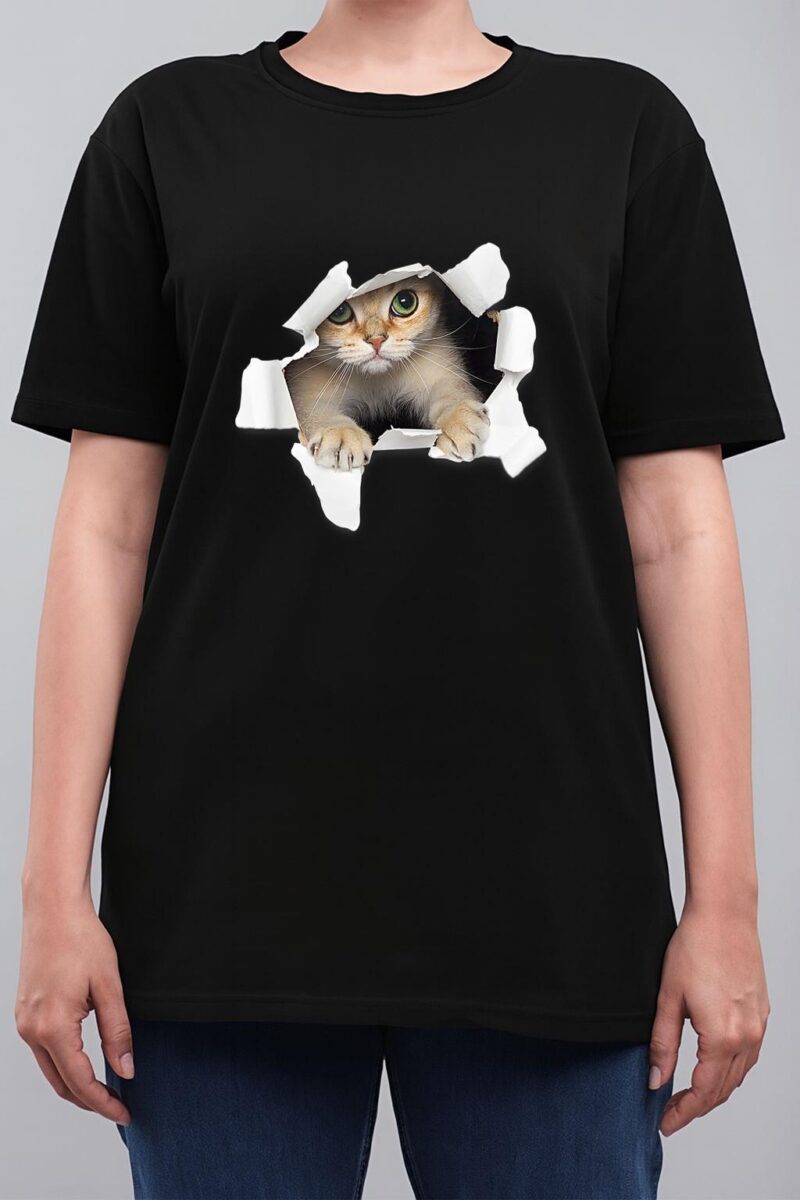 Sweet Kitten Torn Cloth Funny Cat Lover Cat Owner Cat Lady Women T-Shirt