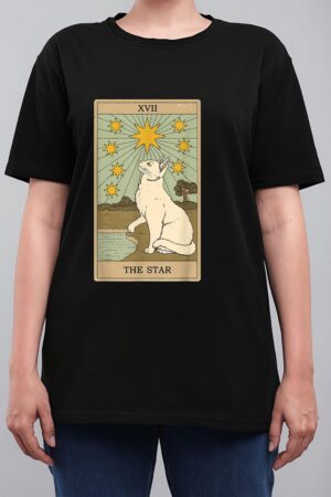 The Star Tarot Card Mermaid Gothic Cat Women T-Shirt