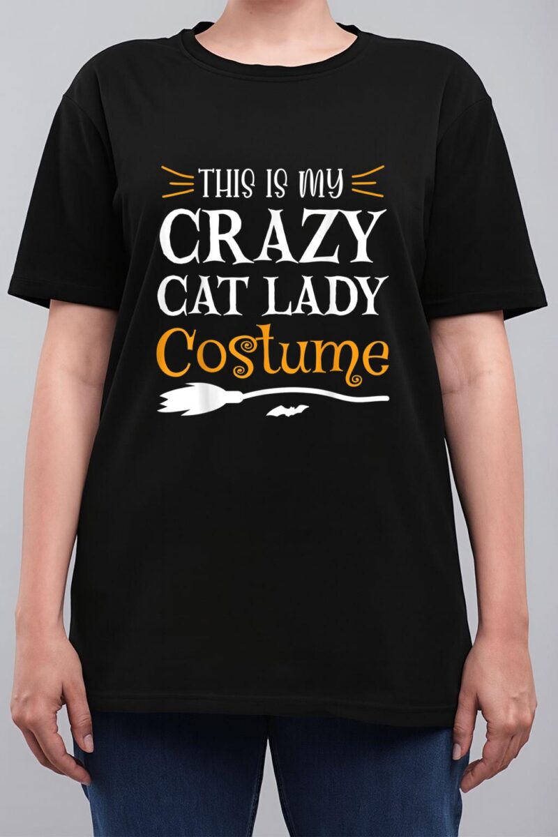 This Is My Crazy Cat Lady Costume Funny Halloween Cat Lover Women T-Shirt
