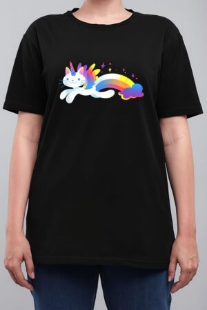 Unicorn Kitty Rainbow  - Flying Unicat Caticorn Women T-Shirt