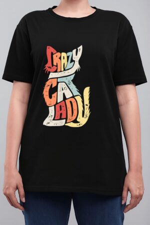 Vintage Crazy Cat Lady Funny Cat Meow Women T-Shirt