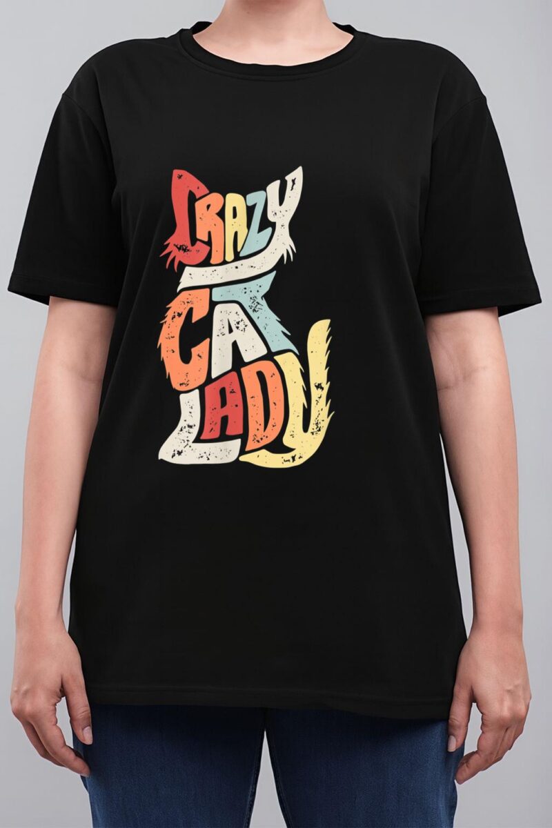 Vintage Crazy Cat Lady Funny Cat Meow Women T-Shirt
