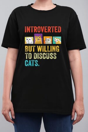 Vintage Introverted But Willing To Discuss Cats Women T-Shirt