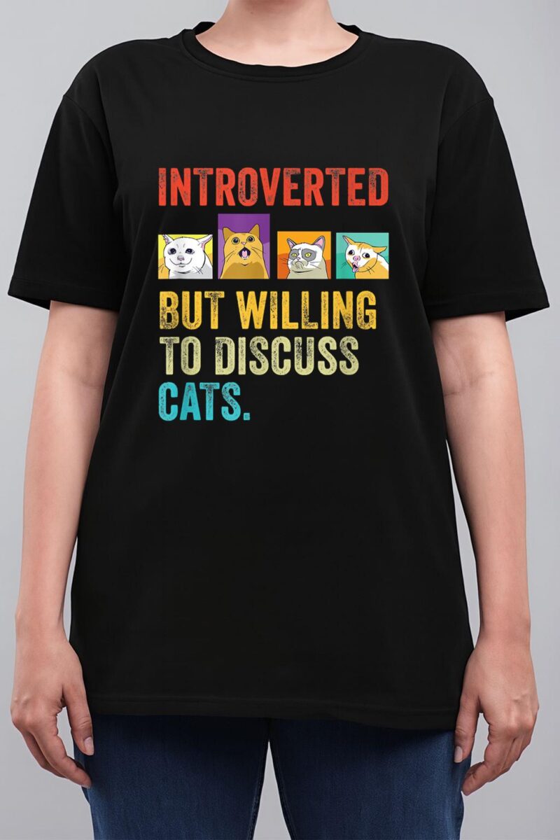 Vintage Introverted But Willing To Discuss Cats Women T-Shirt