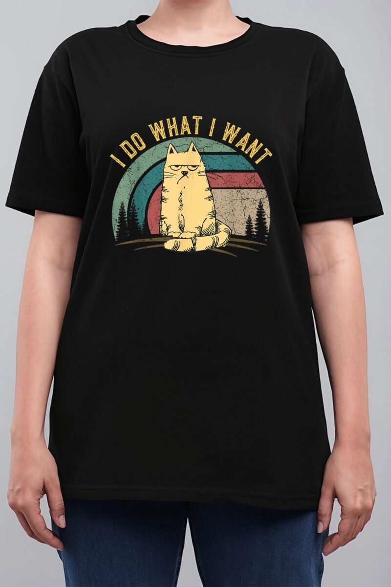 Vintage Meowy Cat Lovers Funny Cat I do what I want Cat Women T-Shirt