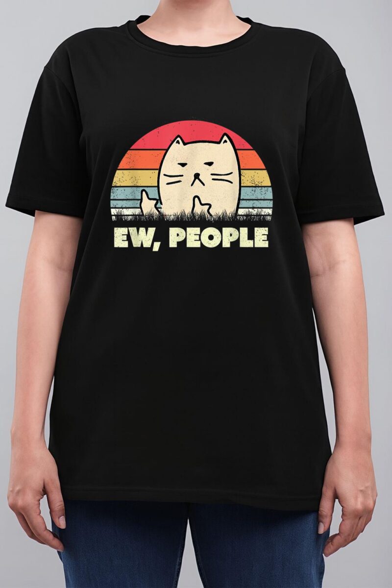 Vitnage black cat funny ew, people meowy cat kitty lovers Women T-Shirt