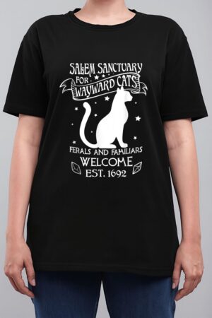 Witch Salem Sanctuary For Wayward Black Cats 1692 Gift Idea Women T-Shirt