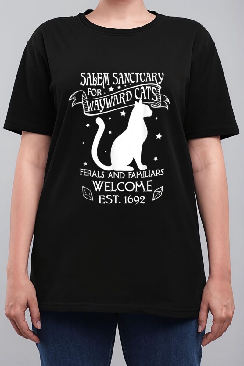 Witch Salem Sanctuary For Wayward Black Cats 1692 Gift Idea Women T-Shirt