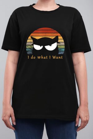 retro i do what i want cat funny black cat lover Women T-Shirt
