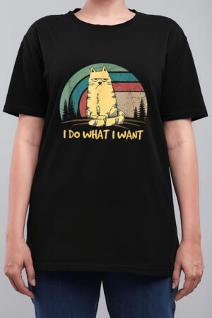 vintage funny cat I do what I want with my cat funny gift Women T-Shirt
