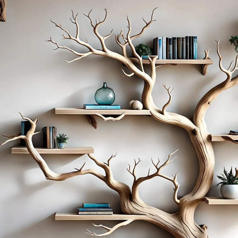 Tree-Shaped Bookshelf – Decorative Wooden Book Tree for Living Room & Kids Room - Image 3