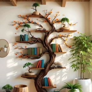 Book Tree Shelf – Creative Wooden Bookshelf Organizer, Stylish Home Gift